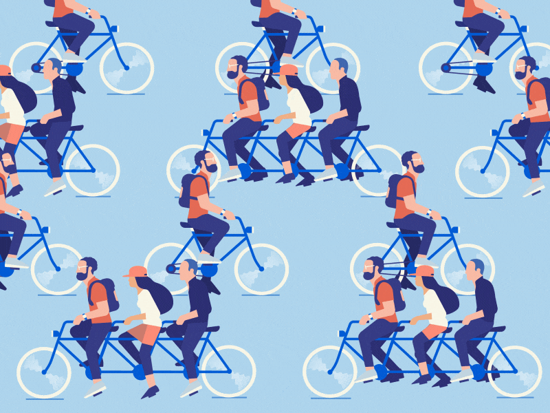 Cycling Crazy 2d animation bike cycle character animation character design cycle flat pattern
