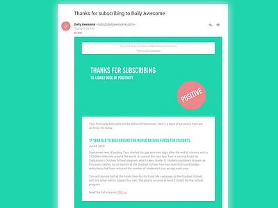 DailyUI - 077 - Thank You 077 dailyui email email newsletter thank you