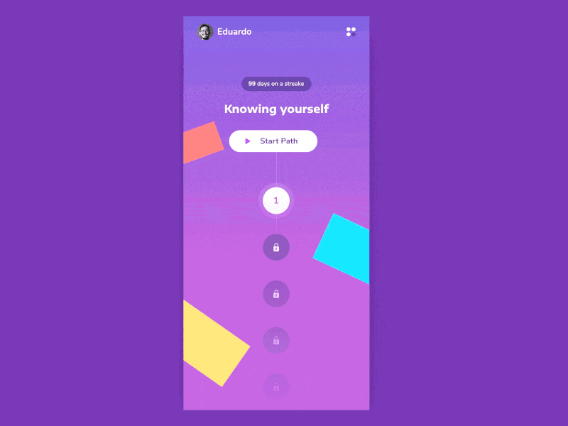 Meditation App app interaction invision meditation paths play studio timeline