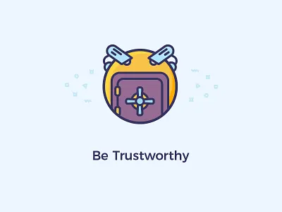 Be Trustworthy deposit icon illustration line safe surveillance trustworthy vector