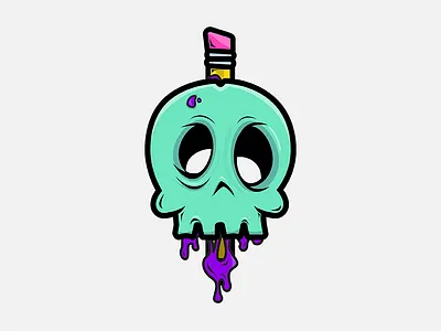Trying out a new style! design digital electric graphics illustration skull