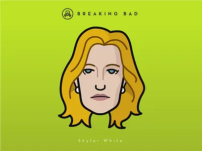 Faces Collection Vol. 04 - Breaking Bad - Skyler White breaking bad characters flat icon illustration logo movie netflix portrait skyler tv serie vector