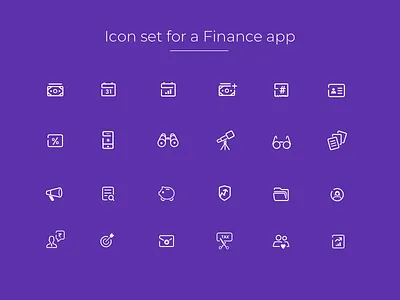 Icon Set cash finance fintech iconography icons investment lineicons minimal minimalism money