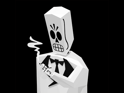 Manuel "Manny" Calavera 3d film noir filmnoir grim fandango illustration low poly lowpoly manny calavera skeleton