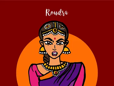 Navarasa | Roudra bharathanatyam character colors culture dance dancers expression illustration india sketch tamilnadu wacom