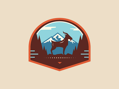 G.O.A.T. badge goat horns illustration mountains vector wilderness