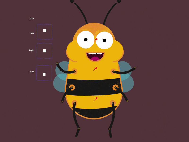 Bee after effects animation bassel duik gif joysticks n sliders rig rubberhose