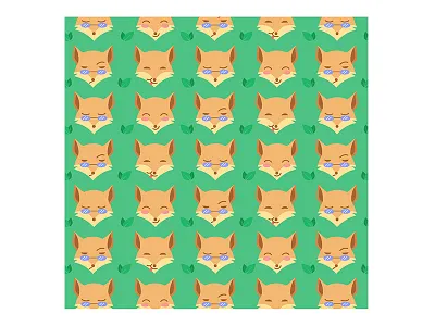 лисички fox foxes pattern