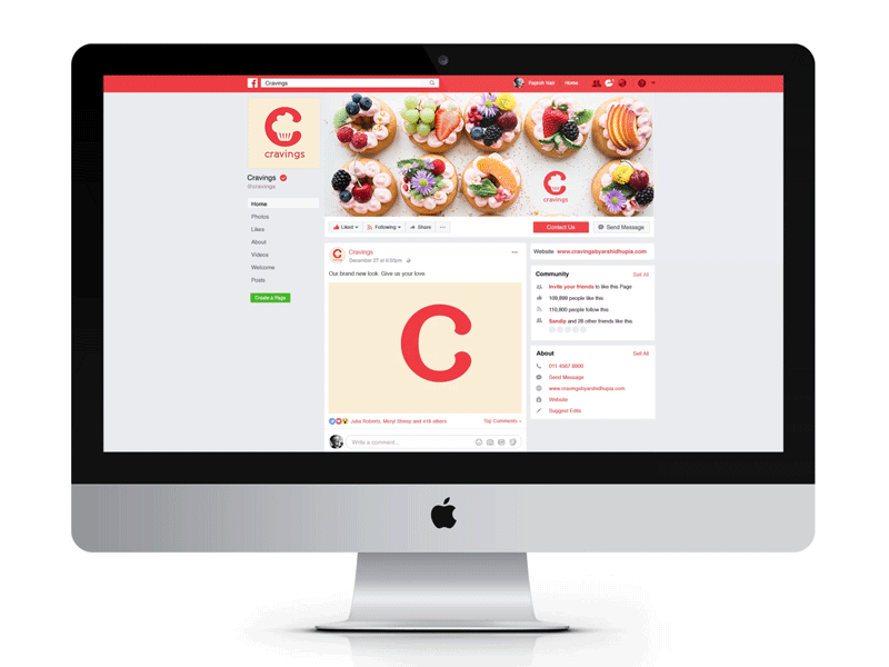 Cravings Logo Animation animation bakery baking branding branding design cake cakes cupcake donuts facebook graphic design identity identity design logo muffin negative positive sticker sweet tooth