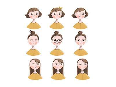 Girls character digital art illustration