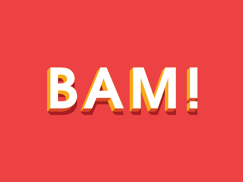 BAM! POW! etc, etc.... 3d type animation gif graphic typography