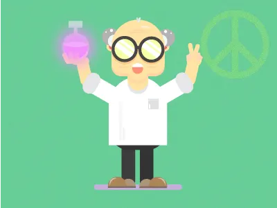 Professor of peace chemistry hippy love peace professor science