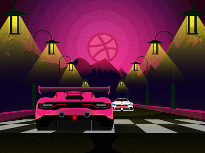 Race Meet-Up automotive bmw car firstshot illustration lights motorsports mountain nightlights speed sports vector