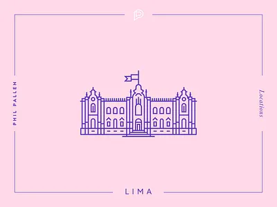 Lima Icon architecture city flat icon landmark lima line location peru travel vector