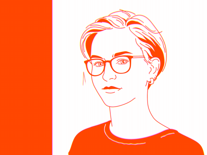 My animated portrait animation face glasses illustration liquidtrails motion design portrait red