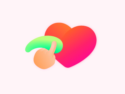Swipe right for like hand heart like social swipe