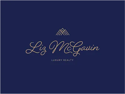 Luxury Realtor Logo gold logo luxury mountains navy realtor realty