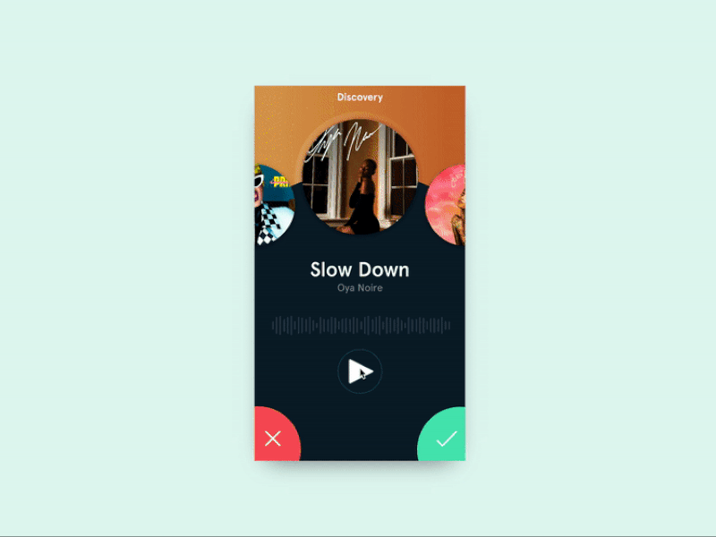 Tinder for music test with Invision Studio invision studio ios mobile music