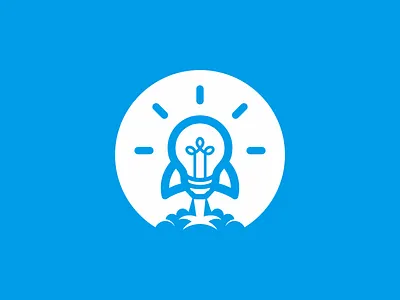 Tech Smart Boss bulb negative space rocket rounded