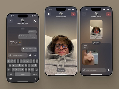 Business App – Chat & Video Call UI Design app app design business app chat chatting clean communication design interface minimal mobile app modern popular ui ux video call web work tools