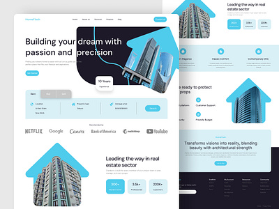 Real Estate Landing Page apartment rent architecture building company design home home page house jahid hasan jion landing page property property agency property management real estate real estate agency real estate website web web design website website design