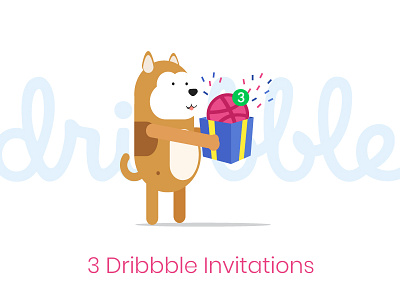 3 Dribbble Invitations dog dribbble dribbble invitation dribble invite invite pet