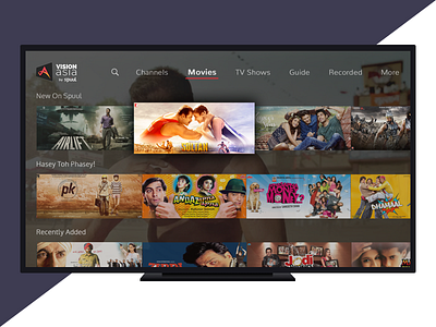 VisionAsia (Spuul) Set Top Box Design design tv tv app tv designs ui ux