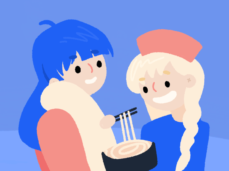 Ramen for Two! after effects animation cartoon character gif illustration noodles ramen vector