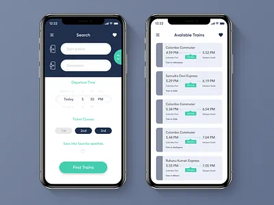 Train Schedule | iOS app app design flat interaction ios search simple trains ui ux