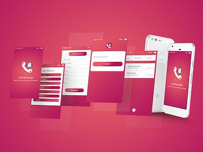Call Reminder Notification app UI adobe app call mobile photoshop reminder