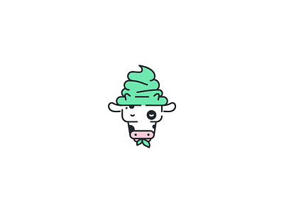 Logo Challenge | Ice Cream Company cow cream dailylogochallenge flat ice cream illustration logo logotype moo family farms ice cream