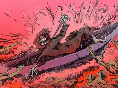 The irresponsibility of pursuing a cure for death. digital editorial illustration ink transhumanism