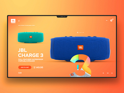 JBL Charge 3 design landingpage ui uidesign ux uxdesign website