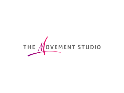 The Movement Studio branding calligraphy dance logo graphic design logo logo design strokes