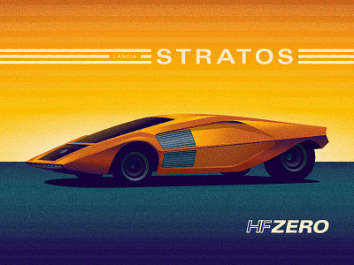 Lancia Stratos HF zero 1970s car illustration italian italy motor race retro zero