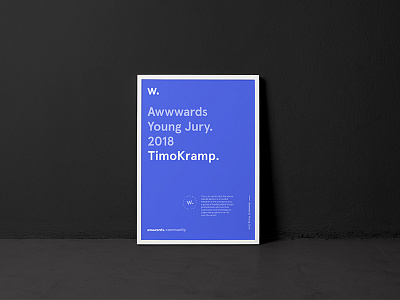 Awwwards Young Jury 2018 award black colour flat minimal poster typography ui design ux design web web design website