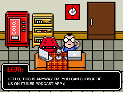 Recoding Room anyway.fm cola pixelart podcast recoding room