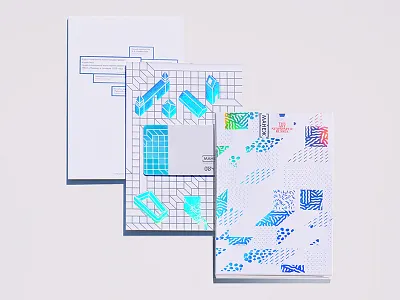 museum pass architecture card city dasha f. foil grid holography house isometric pattern rainbow museum
