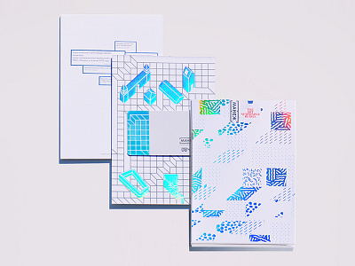 museum pass architecture card city dasha f. foil grid holography house isometric pattern rainbow museum