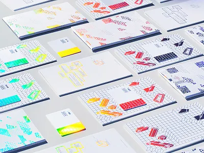 museum pass architecture card city dasha f. foil grid holography house isometric pattern rainbow museum