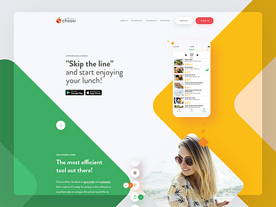 Landing - Choosi app clean fun landing lunch minimal modern nutrition students ui ux website