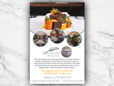 l’Ecrivain article layout illustrator indesign magazine advert restaurant wedding advert weddings