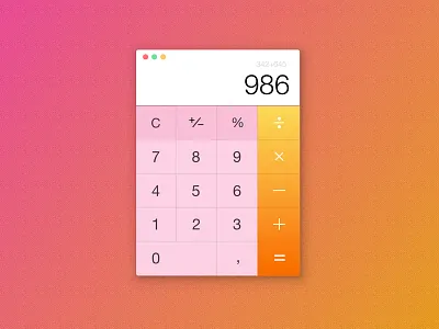 Mac Calculator calculator colors design gradient mac numbers photoshop shot sketch