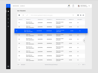 Table Everywhere dashboard menu panel sidebar table ui ux