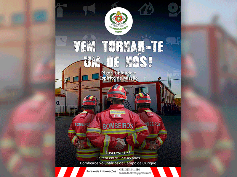 Creation of Poster to Fire Department of Campo de Ourique animation communication design fire fire department flyer gif graphic lisbon portugal poster process