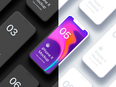 Free Iphone X Clay Isometric 2 Fully Customizable Mockup Psd 201 free mockup freebie iphonex iphonex mockup mockup ui ux web