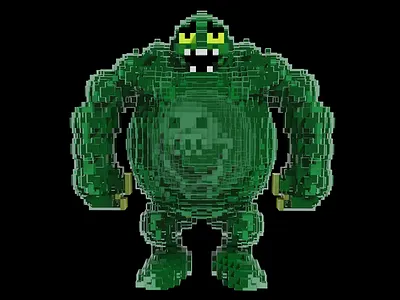 POWERUP voxel Blob BUG blob board game powerup voxel