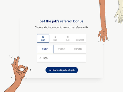 Set referral bonus interface illustration interface job jobs quirky recruitment referral bonus referrals ui ux