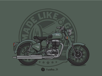 Royal Enfield coreldraw design lineart photomanipulation royalenfield vector
