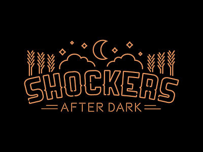 Shockers After Dark logo moon neon shockers sign wheat wsu